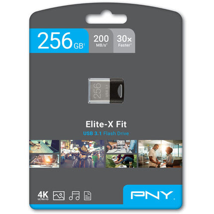 PNY 256GB Elite-X Fit Memoria USB 3.1 Gen 1 200 MB/s Lectura 30 MB/s Escritura