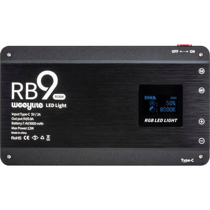 Weeylite RB9 Luz de Relleno Fotografía Profesional 2500-8500K Batería 3000mAh