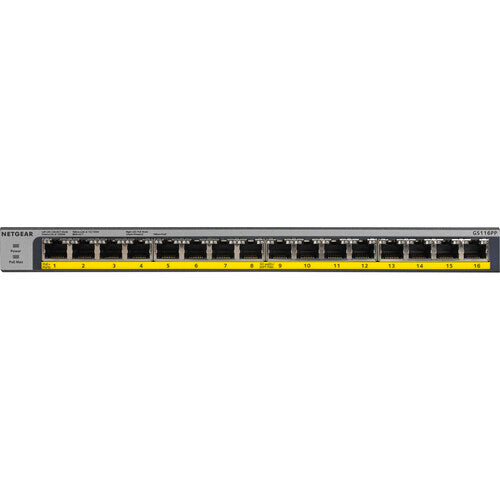 Netgear GS116PP Switch Gigabit PoE+ 16 Puertos 183W Metal Fanless