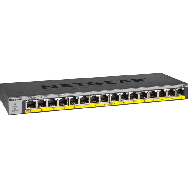 Netgear GS116PP Switch Gigabit PoE+ 16 Puertos 183W Metal Fanless