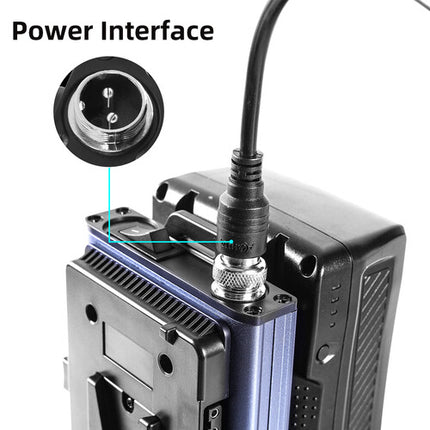 GVM Adaptador de Batería V-Mount para P80S con Cable DC 5 pies y Dos Baterías 14.8V