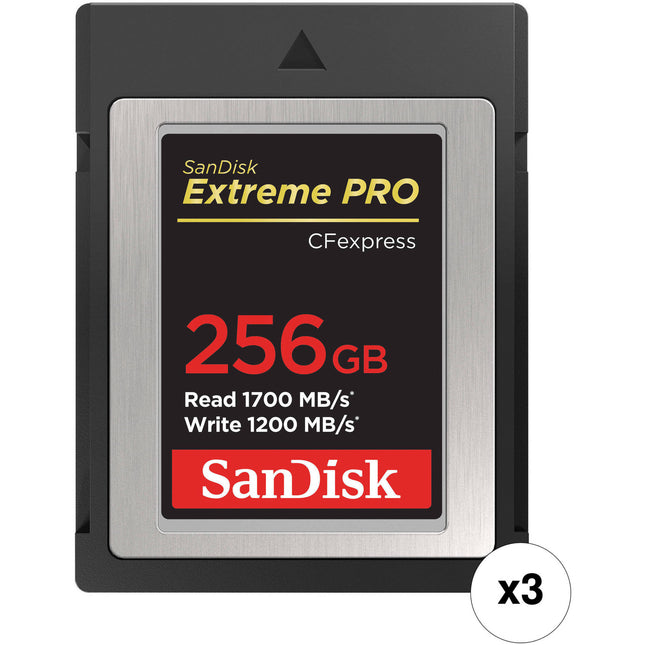 SanDisk 256GB Extreme PRO CFexpress Tipo B Tarjeta 1700 MB/s 3-Pack