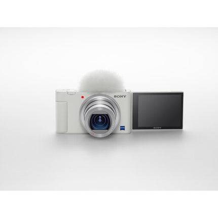 Cámara digital Sony ZV-1 con tarjeta 64GB y estuche protector blanco