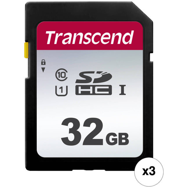 Transcend 32GB 300S UHS-I Tarjeta de Memoria SDHC Clase 10 3 Pack