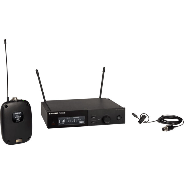 Shure SLXD14/DL4B Sistema de Micrófono Lavalier Digital Inalámbrico Omni 330' Alcance 8 Horas Batería Recargable