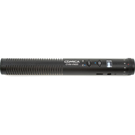 Comica Audio CVM-VM20 Micrófono Shotgun para Cámara con Batería Recargable y Control de Ganancia