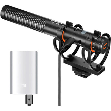 Comica Audio CVM-VM20 Micrófono Shotgun para Cámara con Batería Recargable y Control de Ganancia