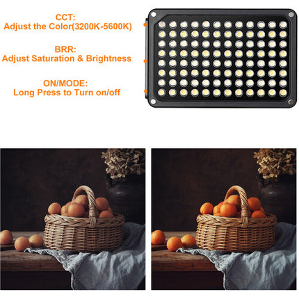 GVM Variable-Color Luz LED para Cámara Kit con Mini Trípode y Montura de Succión 3200-5600K Temperatura 4 Horas Batería