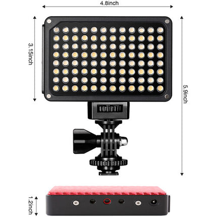 GVM Variable-Color Luz LED para Cámara Kit con Mini Trípode y Montura de Succión 3200-5600K Temperatura 4 Horas Batería