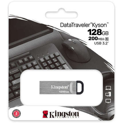 Kingston 128GB DataTraveler Kyson USB 3.2 Gen 1 Memoria Flash 200MB/s Lectura 60MB/s Escritura