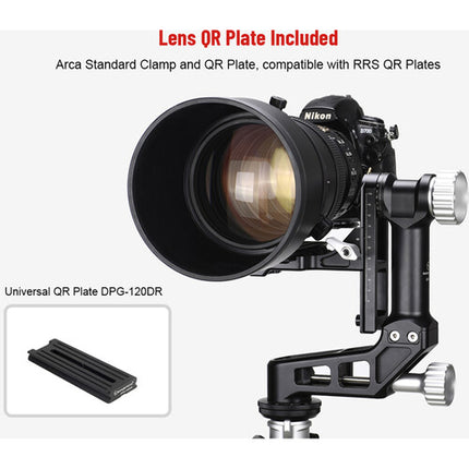 Sunwayfoto GH-02 Cabezal Gimbal capacidad 30 kg altura 25 cm con funda de transporte