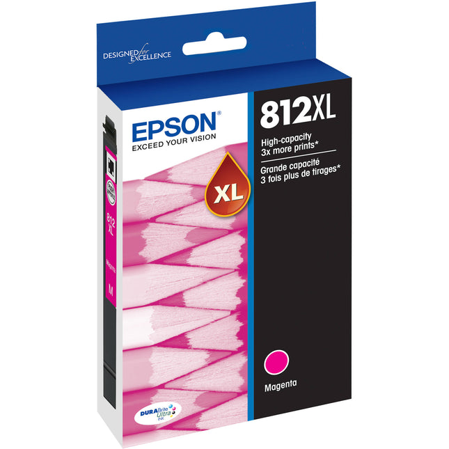 Cartucho de Tinta Epson T812 Magenta Alta Capacidad para Impresoras WorkForce Pro WF-7820 y WF-7840