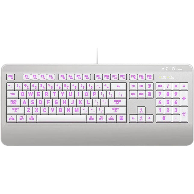 AZIO KB540 Teclado Alámbrico Antimicrobiano Para Mac Blanco IP66 Impermeable