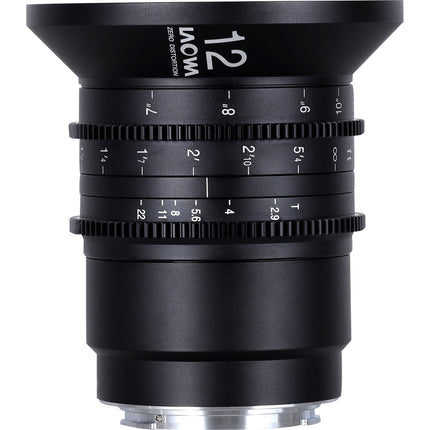 Venus Optics Laowa 12mm T2.9 Zero-D Lente Cine Canon RF 122° Ángulo 7 Pulgadas Enfoque Cercano