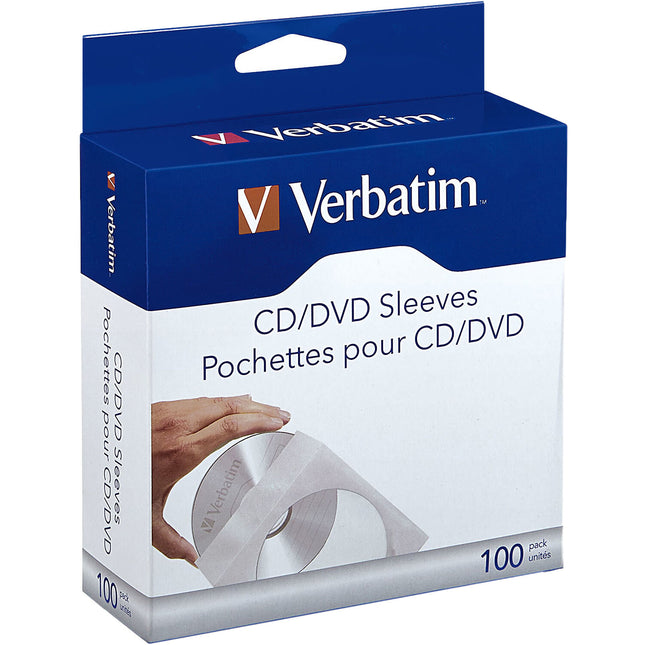 Verbatim Fundas de Papel para CD/DVD 100 Unidades Ventana Transparente Protección