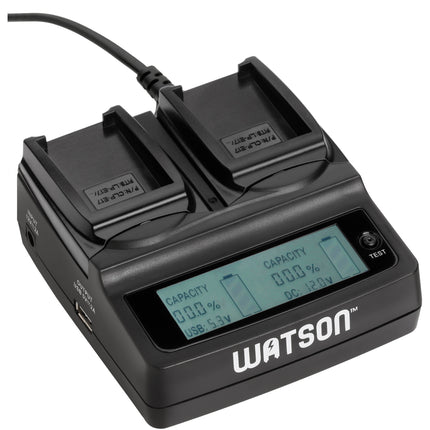 Watson Duo Cargador LCD para batería Canon LP-E17 con adaptador 12 VDC coche