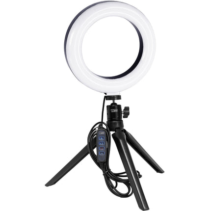 Vidpro Kit de Luz Anular LED Bi-Color 6 Pulg 10 Niveles de Brillo 3200-5600K