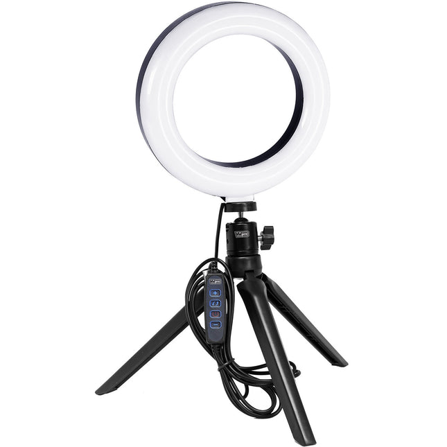 Vidpro Kit de Luz Anular LED Bi-Color 6 Pulg 10 Niveles de Brillo 3200-5600K