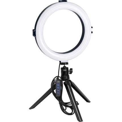 Vidpro Anillo LED Bicolor 8" Kit con Trípode de Mesa y Cabezal Ajustable 10 Niveles de Color 3200-5600K USB
