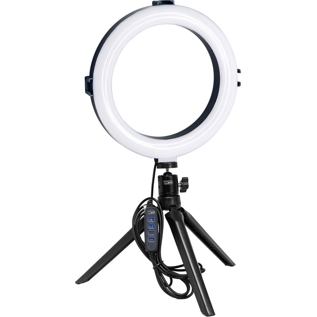 Vidpro Anillo LED Bicolor 8" Kit con Trípode de Mesa y Cabezal Ajustable 10 Niveles de Color 3200-5600K USB