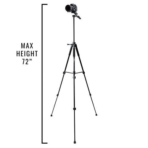 Ultimaxx UM-TR72BK Trípode de Aluminio 72" con Cabezal Panorámico y Liberación Rápida Negro