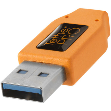 Tether Tools TetherPro Cable USB Tipo C a USB 3.0 15 pies 5 Gb/s naranja