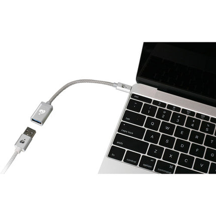IOGEAR Adaptador USB 3.0 Tipo C Macho a Tipo A Hembra 10 cm 5 Gb/s Plata