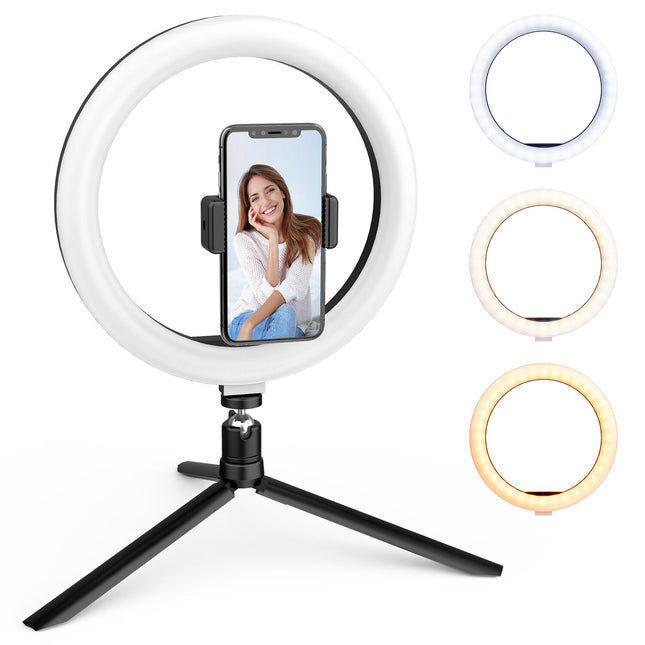 TRIGYN 10" Ring Light con Soporte para Smartphone y Trípode