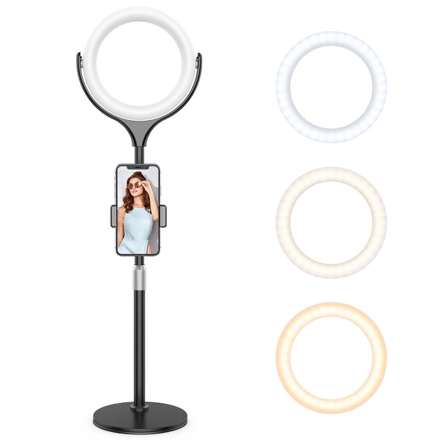 TRIGYN Ring Light Kit Luz Anillo 8 Pulgadas 10 Niveles Brillo Soporte Escritorio
