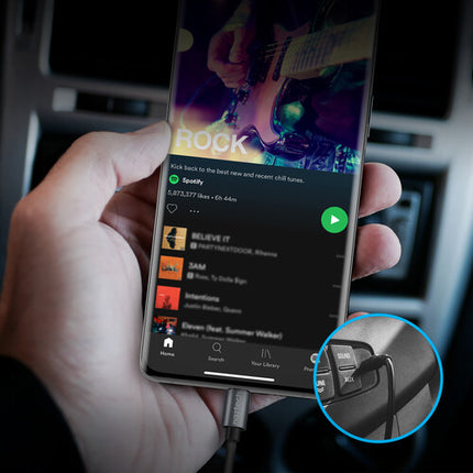 Naztech Adaptador de audio USB Tipo-C a 3.5mm 5 Pulgadas Ultra Flexible