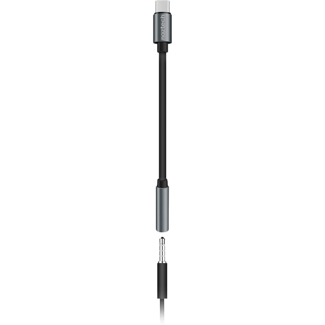 Naztech Adaptador de audio USB Tipo-C a 3.5mm 5 Pulgadas Ultra Flexible
