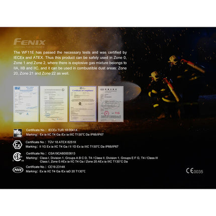 Fenix WF11E Linterna Intrínsecamente Segura 200 Lumens IP67 Submersible