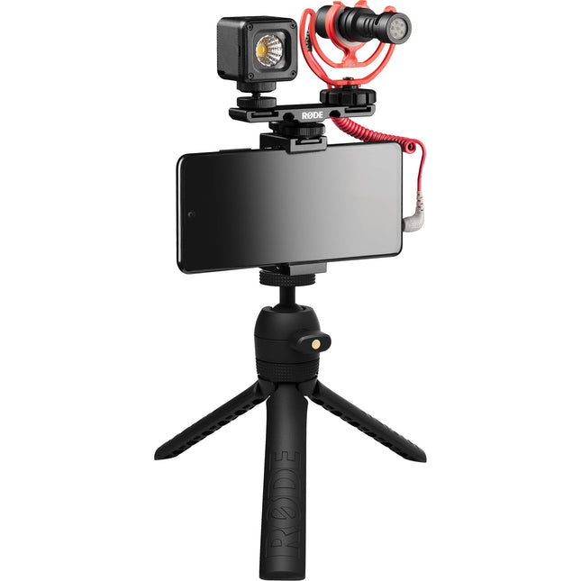 RODE Vlogger Kit Universal Kit de filmación para smartphones con micrófono shotgun suspensión antiviento y luz on-camera