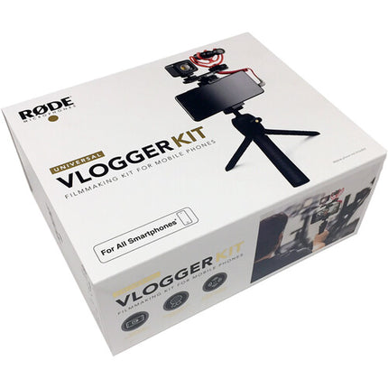 RODE Vlogger Kit Universal Kit de filmación para smartphones con micrófono shotgun suspensión antiviento y luz on-camera