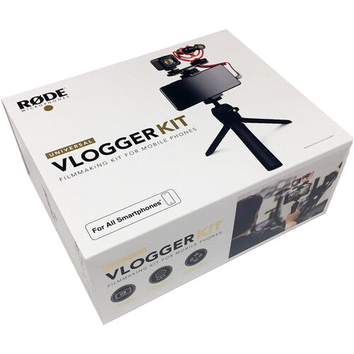 RODE Vlogger Kit Universal Kit de filmación para smartphones con micrófono shotgun suspensión antiviento y luz on-camera