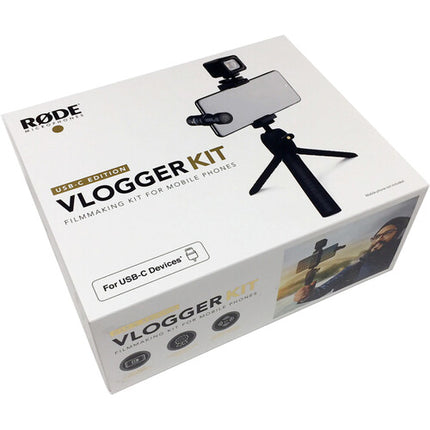 RODE Vlogger Kit USB-C Mic Shotgun Luz Trípode Soporte Móvil