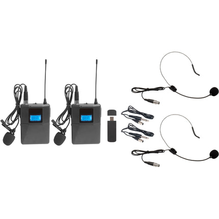 VocoPro USB-CAST-BODYPACK Sistema de micrófonos inalámbricos USB 2 x bodypack 2 x micrófonos con cable instrumento