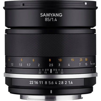 Samyang MF 85mm f1.4 WS Mk2 Objetivo Manual para Nikon F con Capucha y Tapas