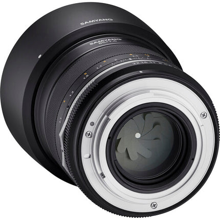 Samyang MF 85mm f1.4 WS Mk2 Objetivo Manual para Nikon F con Capucha y Tapas
