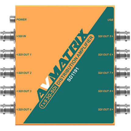 AVMATRIX 1x9 3G-SDI Amplificador de Distribución con 9 Salidas Reajustadas y Alimentación con Cerradura