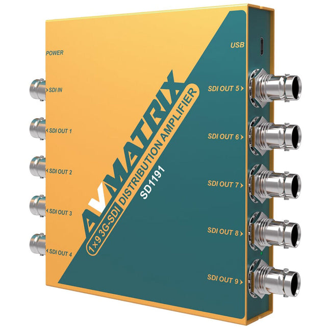 AVMATRIX 1x9 3G-SDI Amplificador de Distribución con 9 Salidas Reajustadas y Alimentación con Cerradura