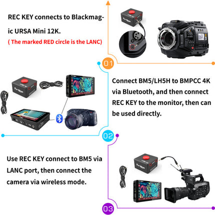 PORTKEYS REC KEY Controlador LANC para Cámaras Cable Enrollado Montura 1/4 20