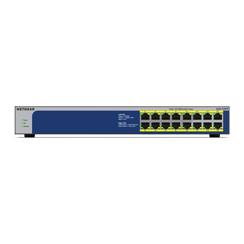 Netgear GS516PP Switch no gestionado 16 Puertos PoE+ 260W Rack Desktop