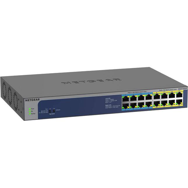 Netgear GS516UP Switch No Gestionado 16 Puertos Gigabit 8x30W PoE 8x60W PoE++