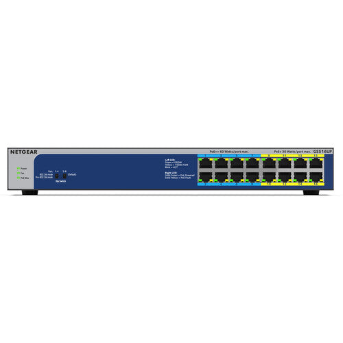 Netgear GS516UP Switch No Gestionado 16 Puertos Gigabit 8x30W PoE 8x60W PoE++