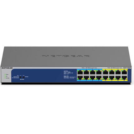 Netgear GS516UP Switch No Gestionado 16 Puertos Gigabit 8x30W PoE 8x60W PoE++