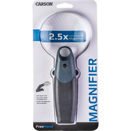 Carson FH-25 Lupa de Mano 2.5x 5x con Luz LED para Detalles