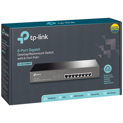 TP-Link TL-SG1008MP Conmutador 8 Puertos PoE+ 126W 16Gbps Rendimiento