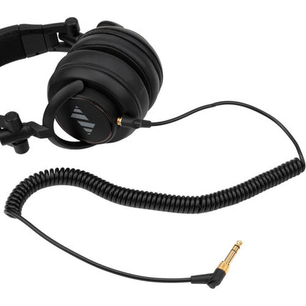 Polsen RC-2500 Cable estéreo 3.5mm TRS 10 pies con adaptador 1/4" negro para auriculares DJH-2500