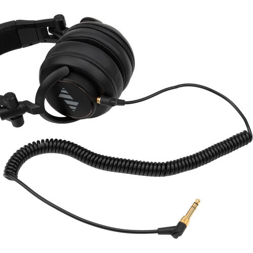 Polsen RC-2500 Cable estéreo 3.5mm TRS 10 pies con adaptador 1/4" negro para auriculares DJH-2500